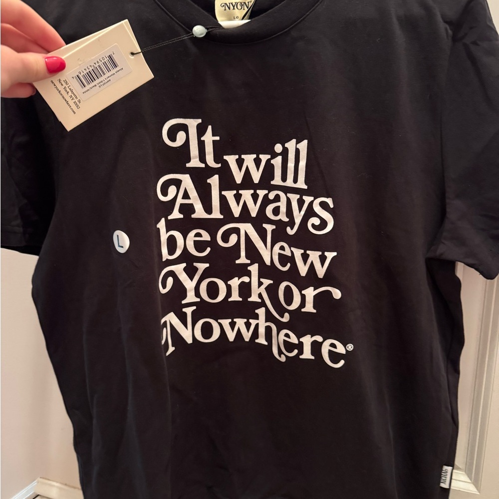 Black Graphic T-Shirt with White Text